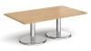 Dams Pisa Rectangular Coffee Table With Round Bases 1400 x 800mm - Oak
