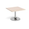 Dams Chrome Trumpet Base Square Boardroom Table 1000mm - Maple