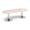 Dams Chrome Trumpet Base Radial End Boardroom Table 2400 x 1000mm - Maple