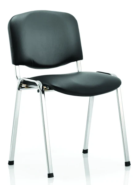 Dynamic ISO Chrome Frame Stacking Vinyl Chair - Black