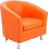 TC Tub Armchair with Metal Feet - Orange