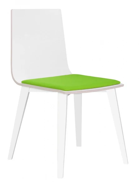 Elite Multiply Breakout Wooden Frame Chair with White Shell & Upholstered Seat Pad - Beech Leg